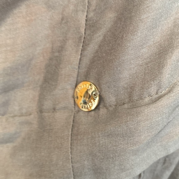 Fairly strapless  metallic puff side zip lined silk cotton blended dress med - Picture 2 of 9